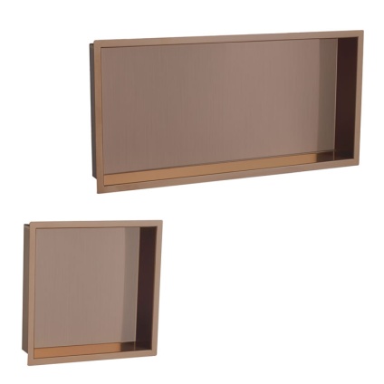 Cutout image of JTP Vos Brushed Bronze Shower Niche